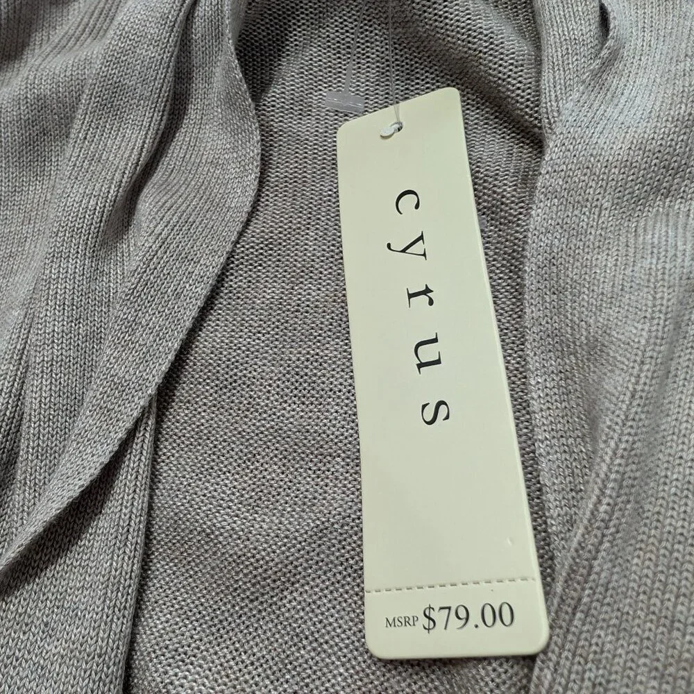 Cyrus, Junior size Small, lightweight Sweater Cardigan, Open front NWT